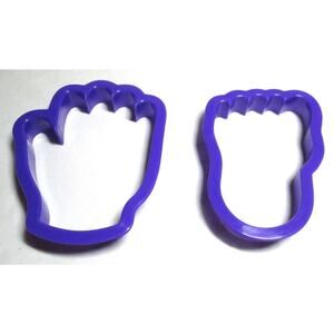 Wilton Cookie Cutters Hand and Foot Plastic Purple Set of Two